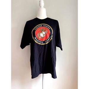 Vintage United State Marine Corps T-Shirt Black Semper Fi Size L Veteran